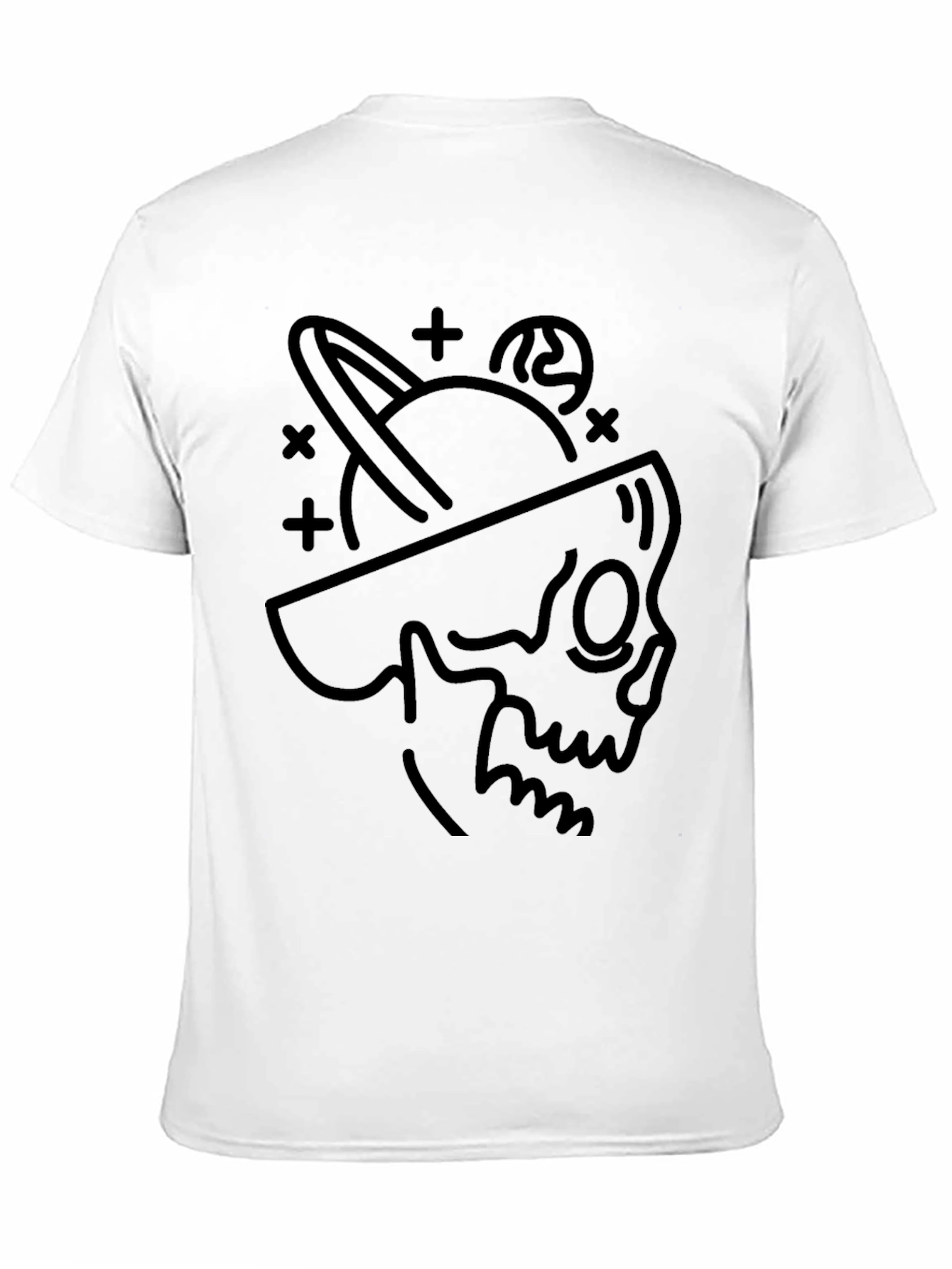 Black Cosmic Skull Graphic Tee - Black Cotton Blend view 11