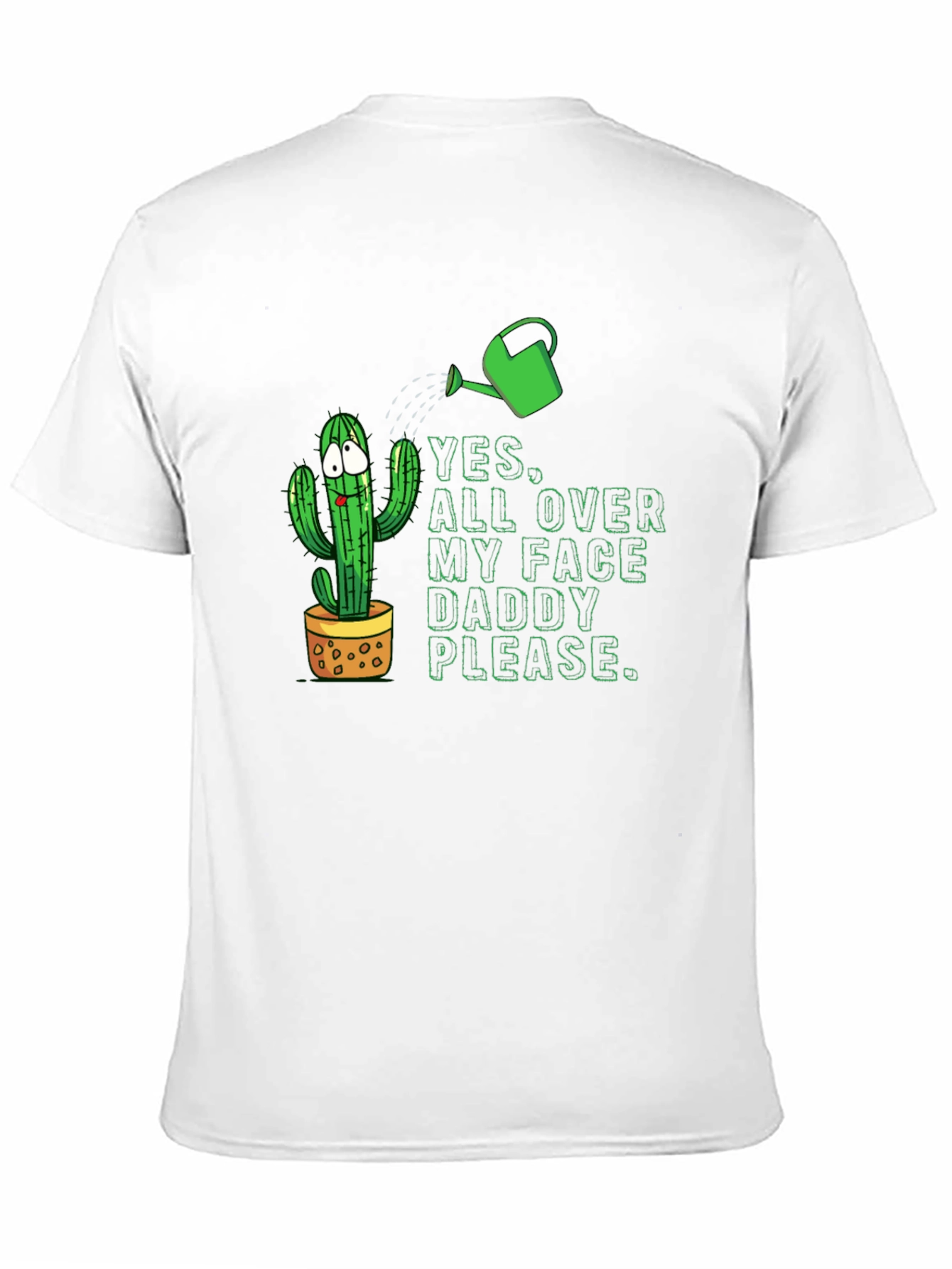 Black Funny Cactus T-Shirt: Yes All Over My Face view 11