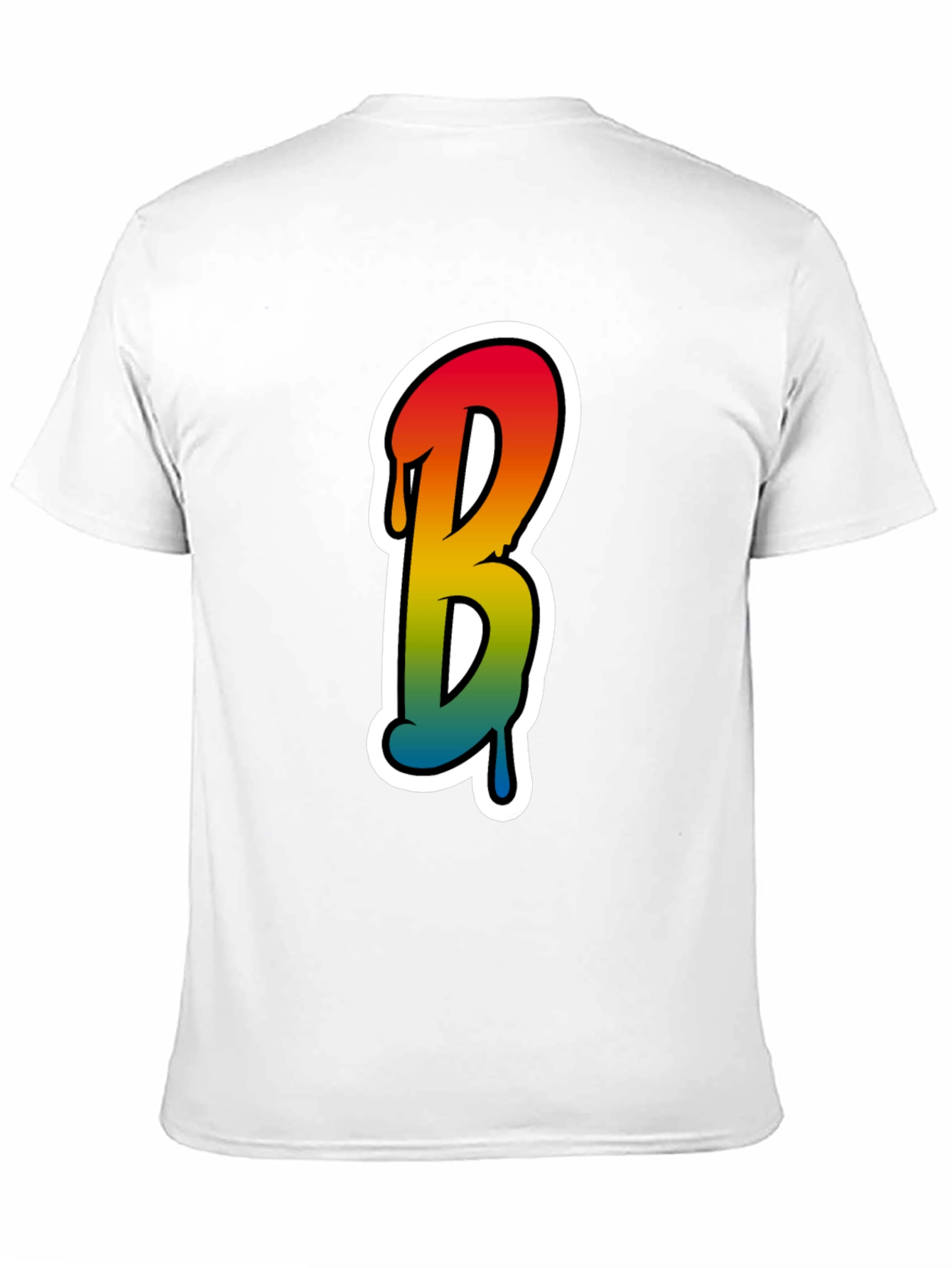 Black Cool Letter B Graphic Tee - Black Cotton Blend view 11