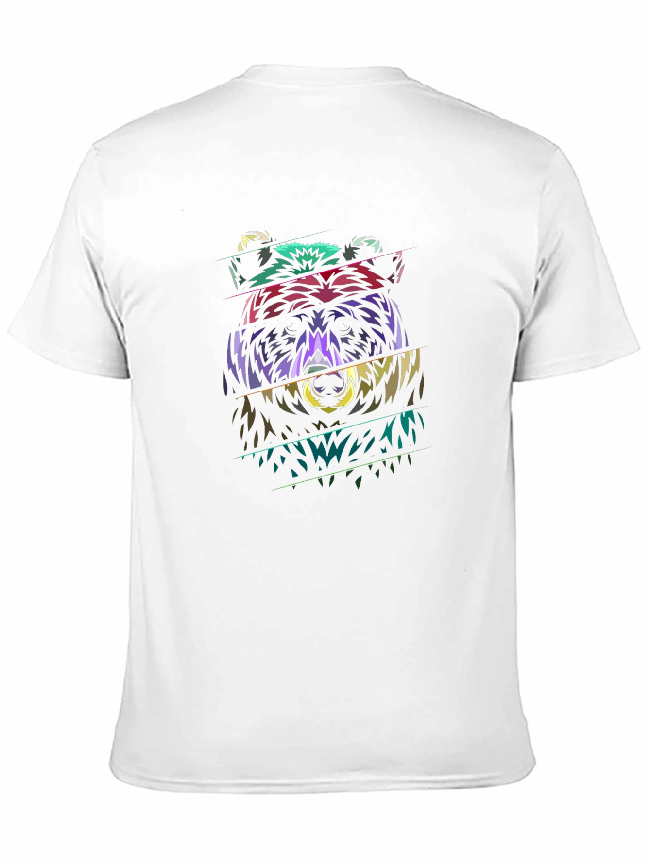 Black Abstract Bear Graphic Black T-Shirt view 11