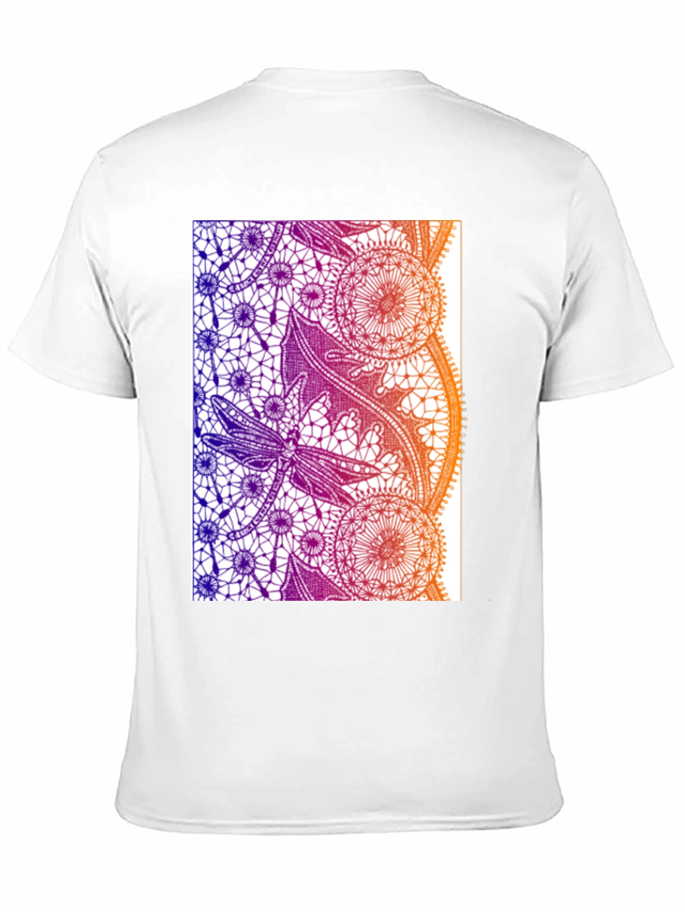 Black Lace Dragonfly Graphic Tee - Black Cotton Casual T-Shirt view 11