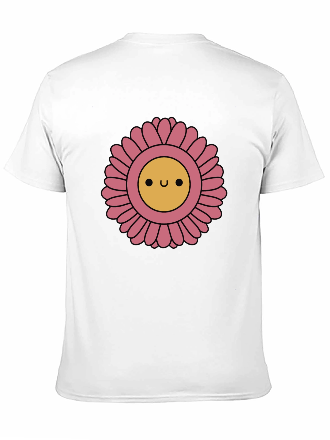 Black Cute Smiling Flower Graphic T-Shirt view 11