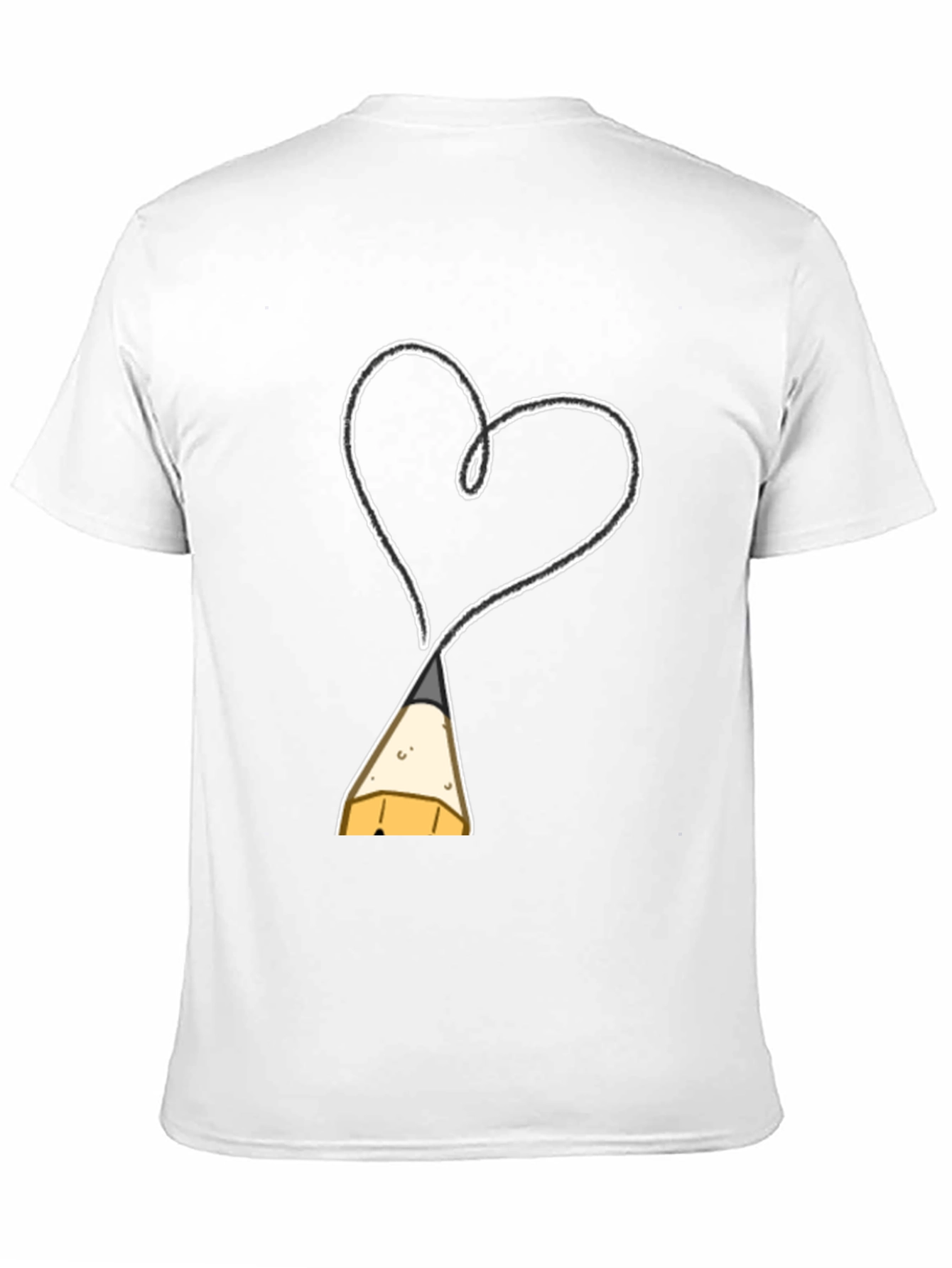 Black Heart Drawn By Pencil T-Shirt - Artistic Fashion view 11