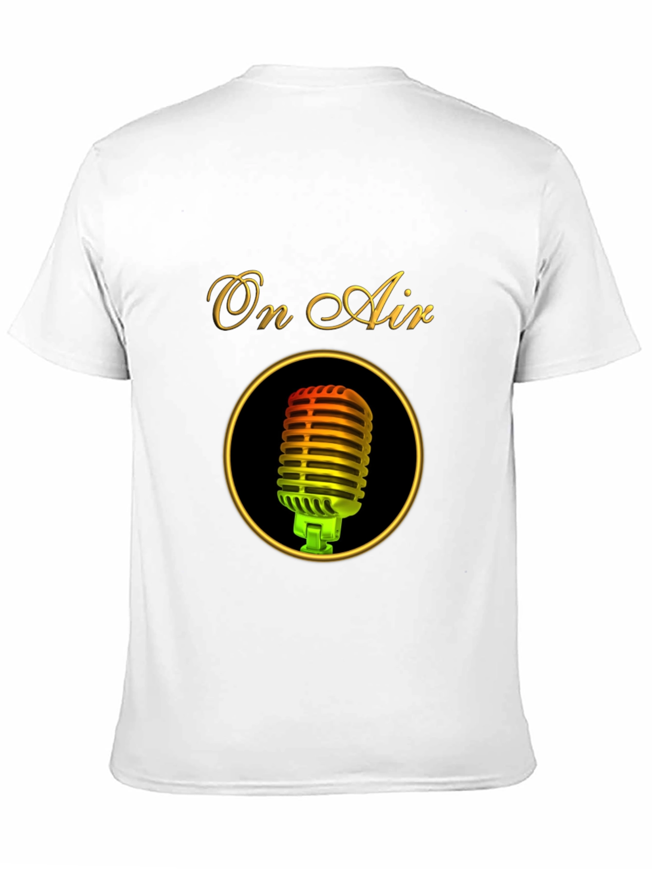 Black On Air Microphone Black T-Shirt view 11