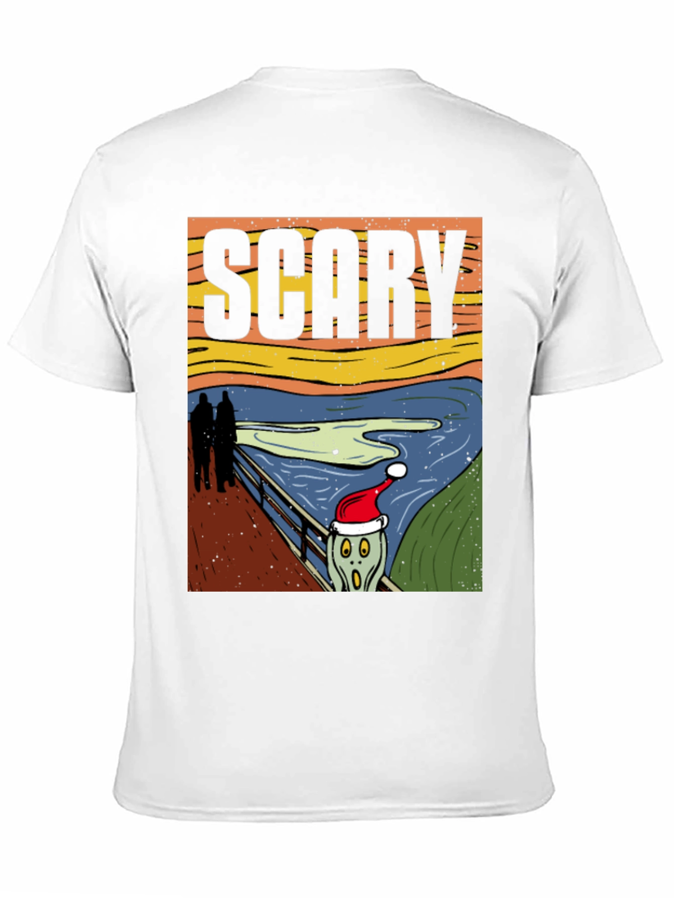 Black Scary Christmas Scream T-Shirt view 11