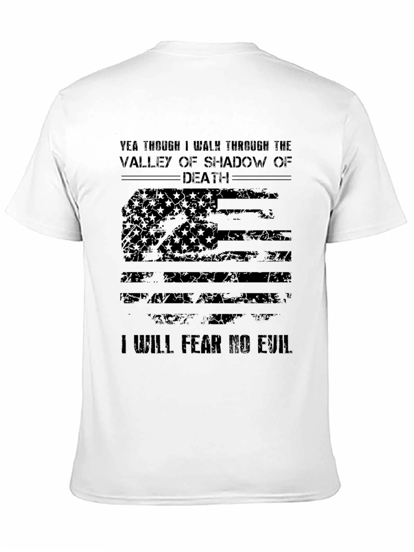 Black Yea Though I Walk T-Shirt view 11