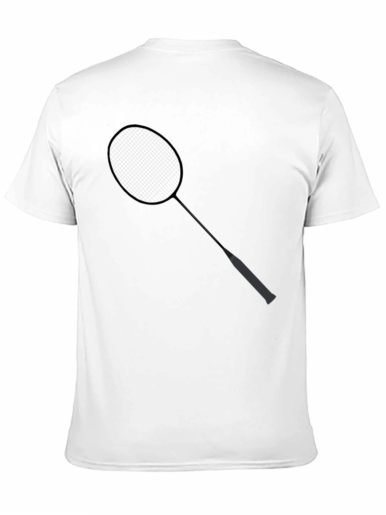 Black Badminton Racket Graphic Tee - Stylish Sportswear view 11
