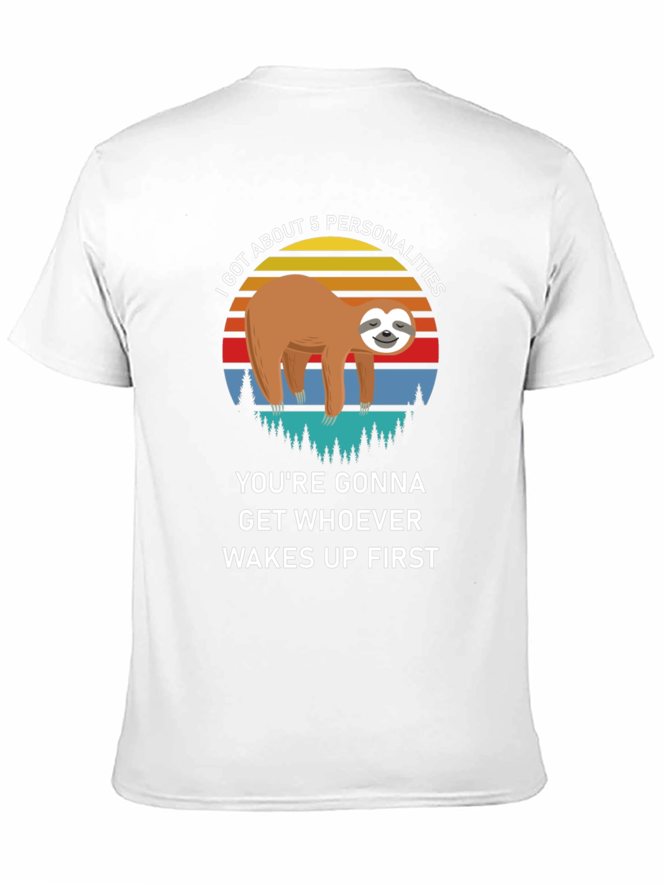 Black Sloth Personality T-Shirt - Funny Lazy Graphic Tee view 11