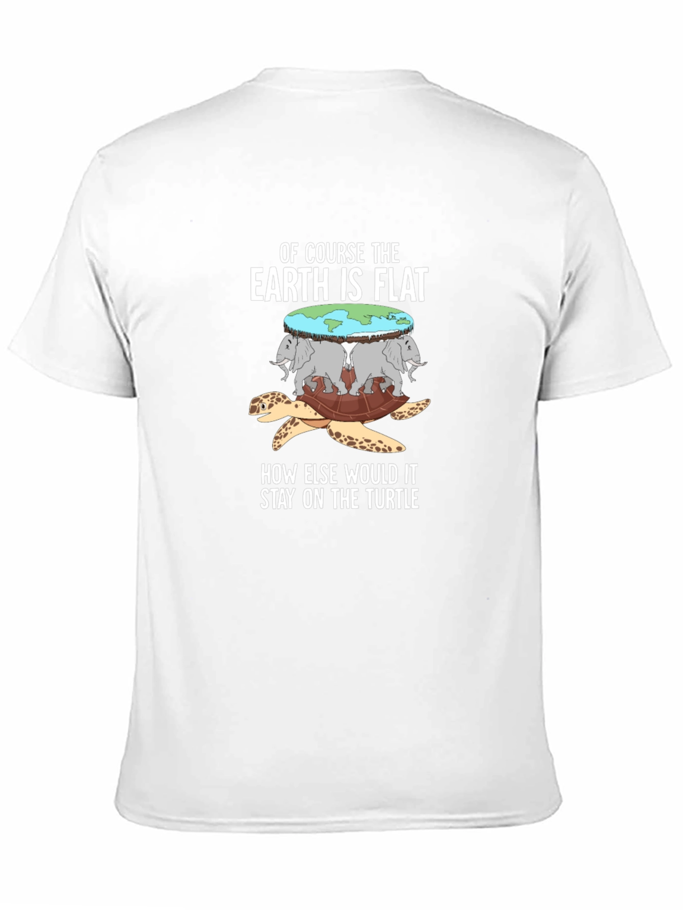 Black Flat Earth Turtle T-Shirt view 11
