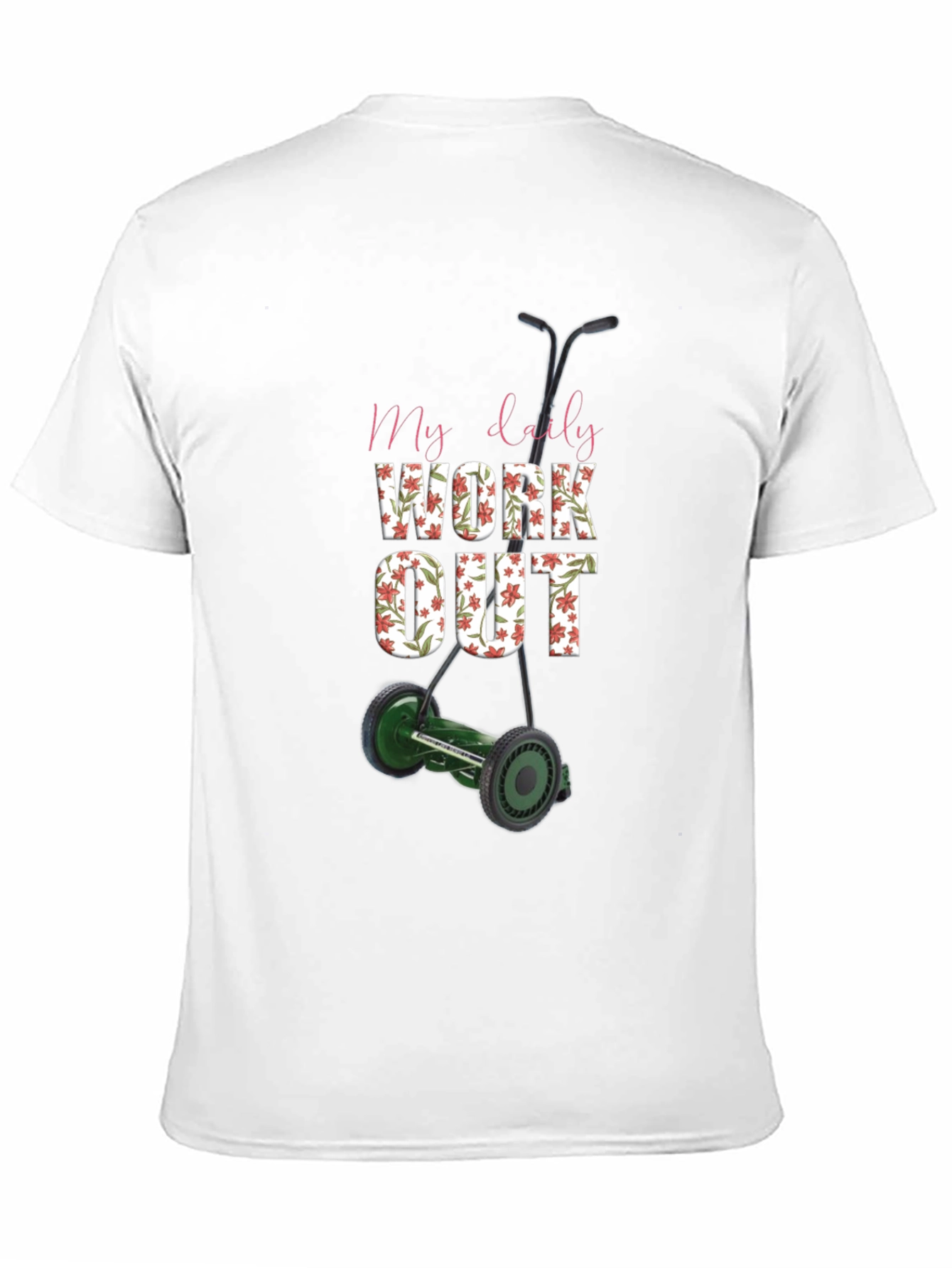 Black My Daily Workout T-Shirt - Unique Lawn Mower Design view 11