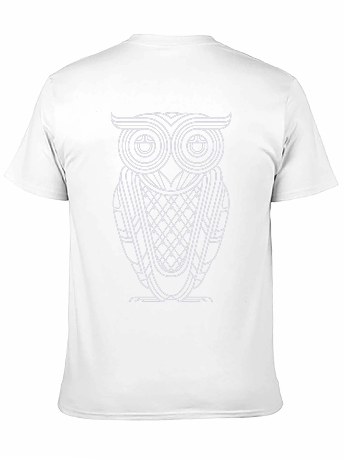 Black Abstract Owl Graphic Tee - Black Cotton Blend view 11