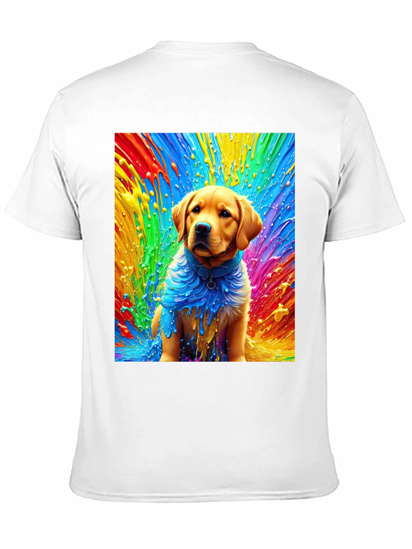 Black Rainbow Dog Art Black T-Shirt view 11