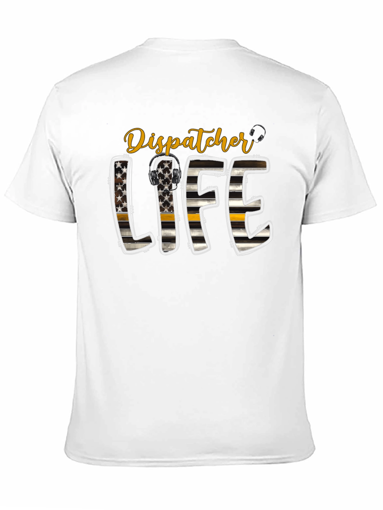 Black Dispatcher Life Tee - Thin Yellow Line view 11