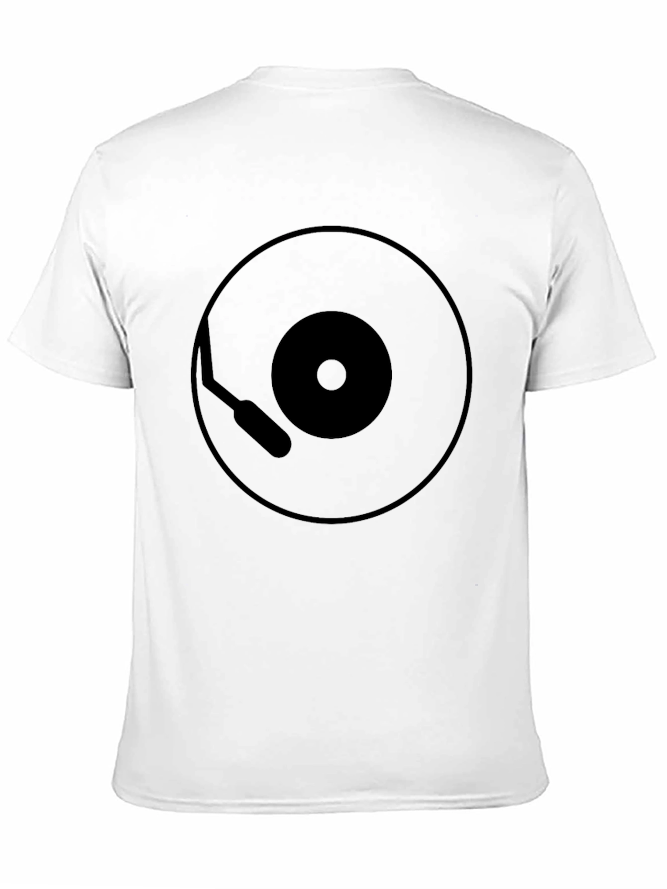Black Retro Record Player Graphic Tee - Black Cotton Shirt view 11