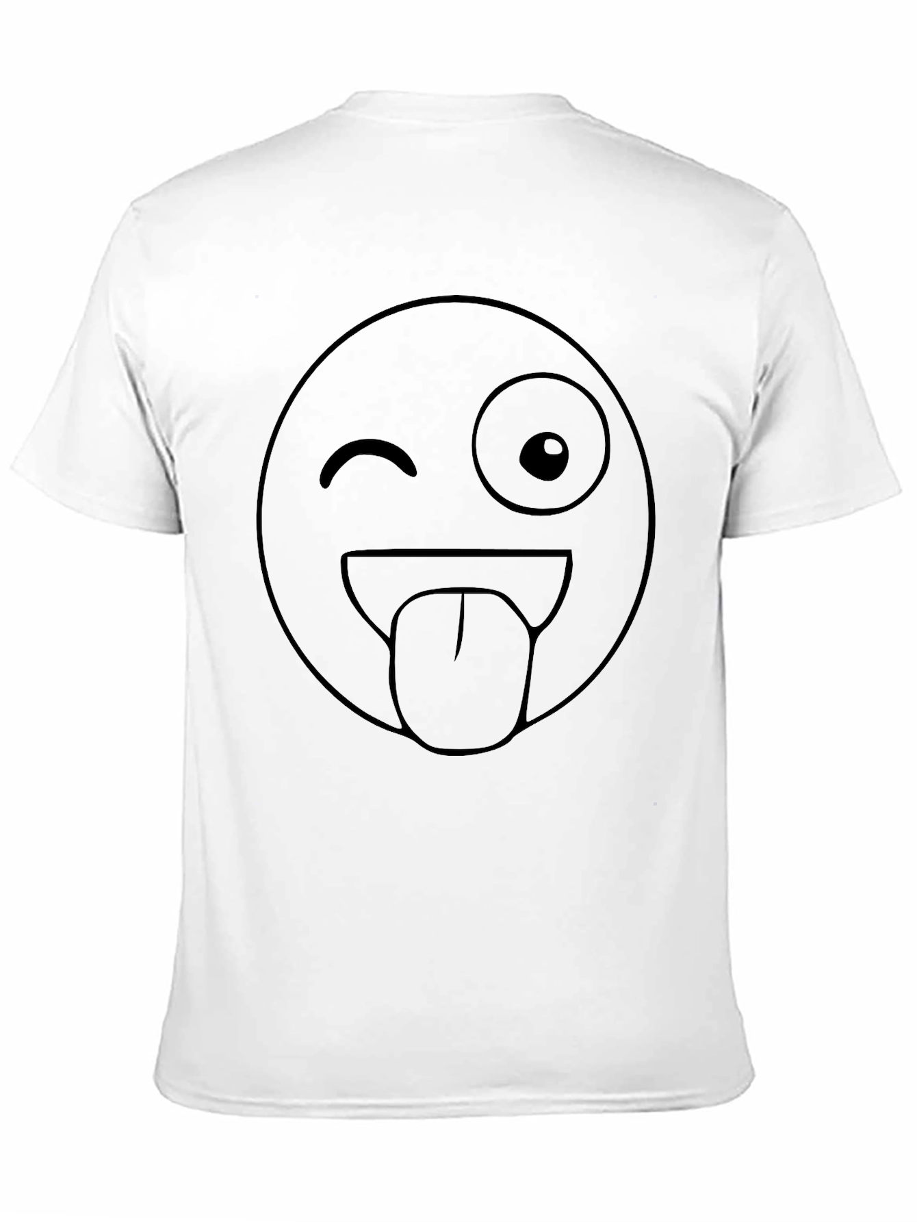 Black Winking Emoji Graphic Tee - Black Cotton Blend view 11