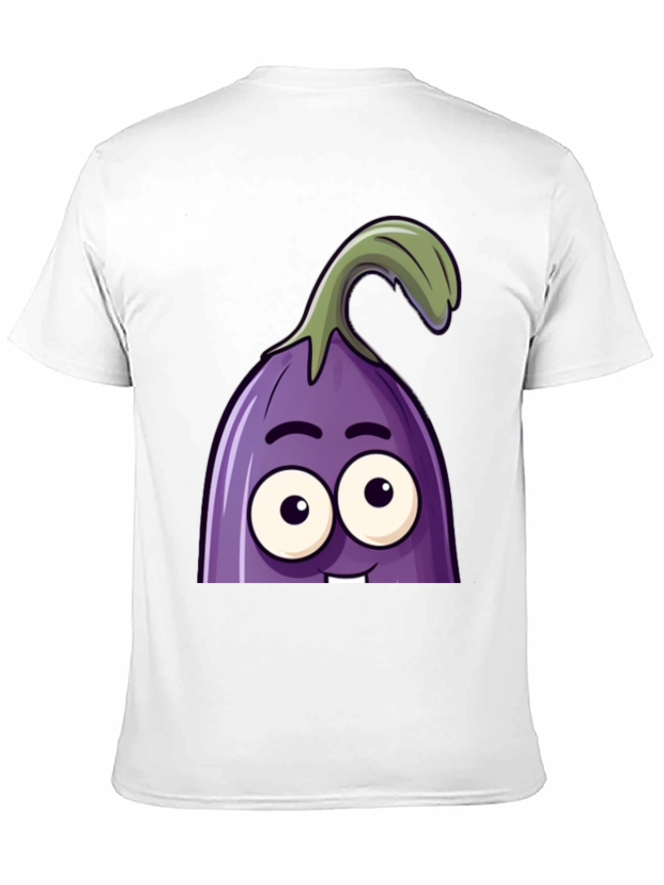 Funny Eggplant Cartoon Graphic T-Shirt - 11