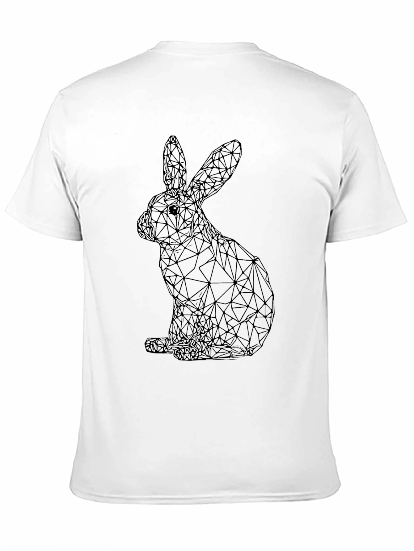 Black Geometric Rabbit Graphic Tee - Black view 11