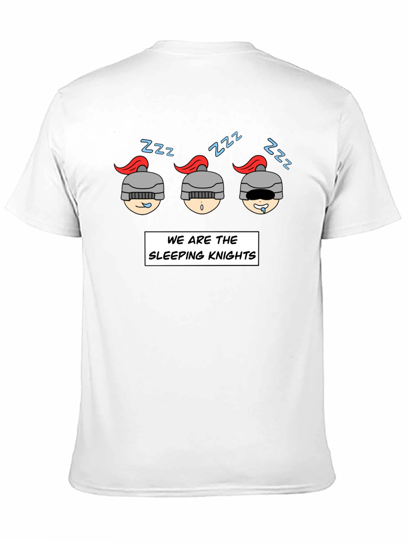 Black Sleeping Knights Graphic T-Shirt - Funny Cartoon Tee view 11