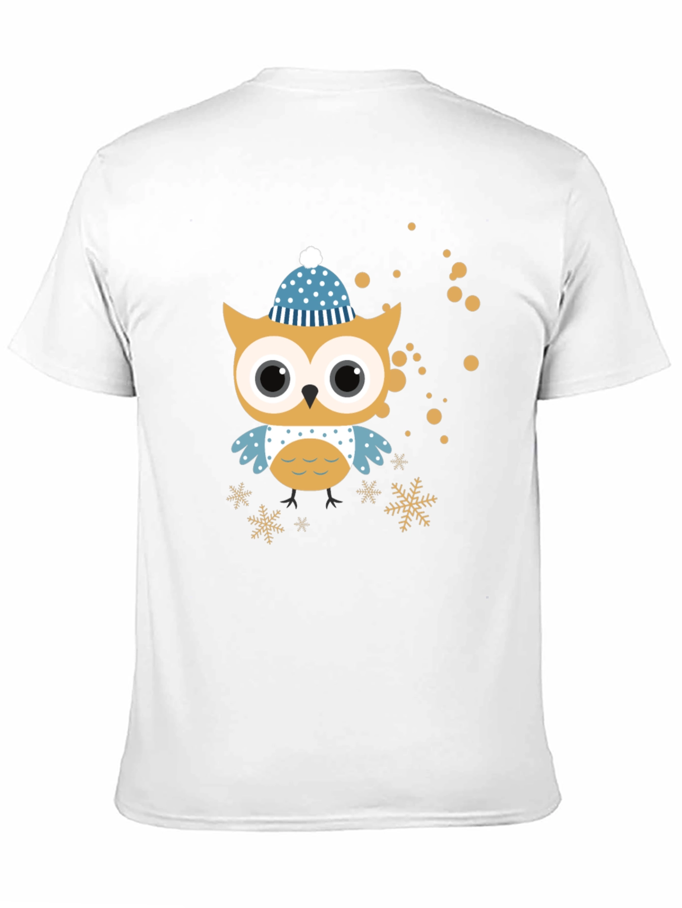 Black Festive Owl Graphic Tee - Winter Holiday Style view 11