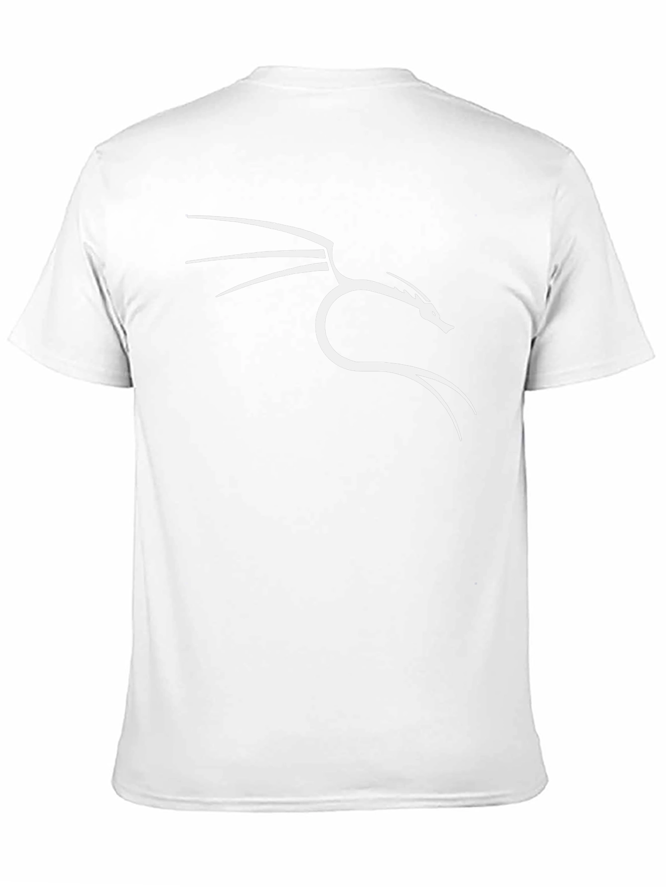 Black Black T-Shirt with White Dragon Graphic view 11