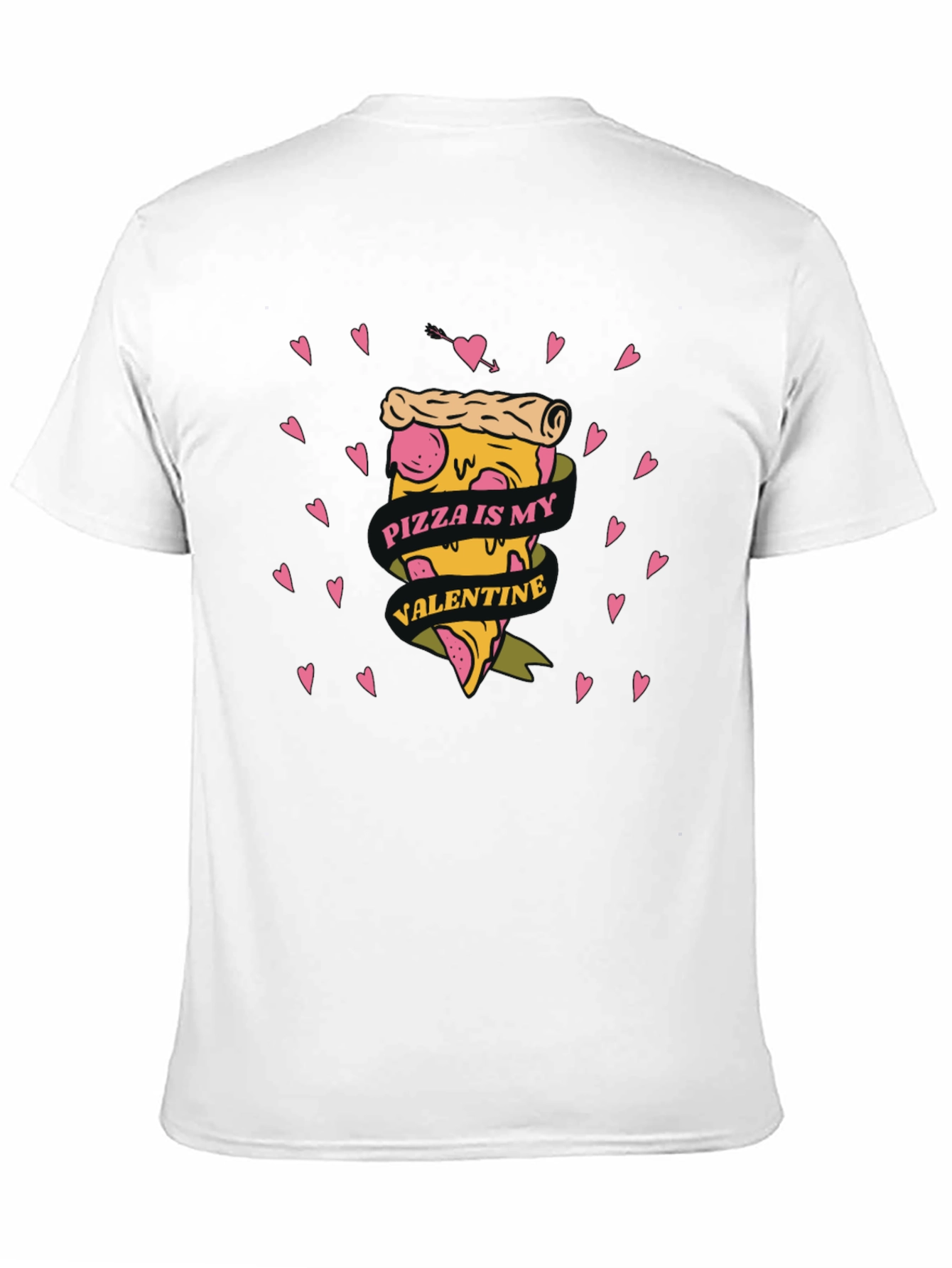 Black Pizza is My Valentine Graphic Tee view 11