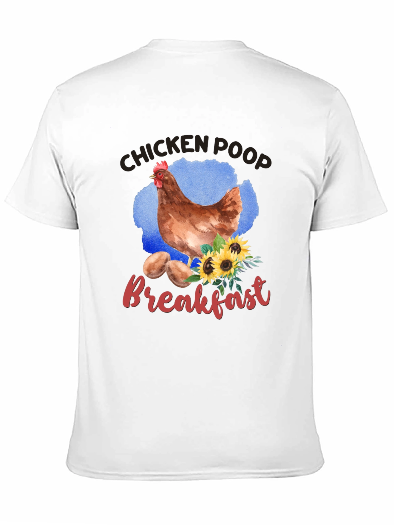Black Chicken Poop Breakfast Graphic T-Shirt view 11