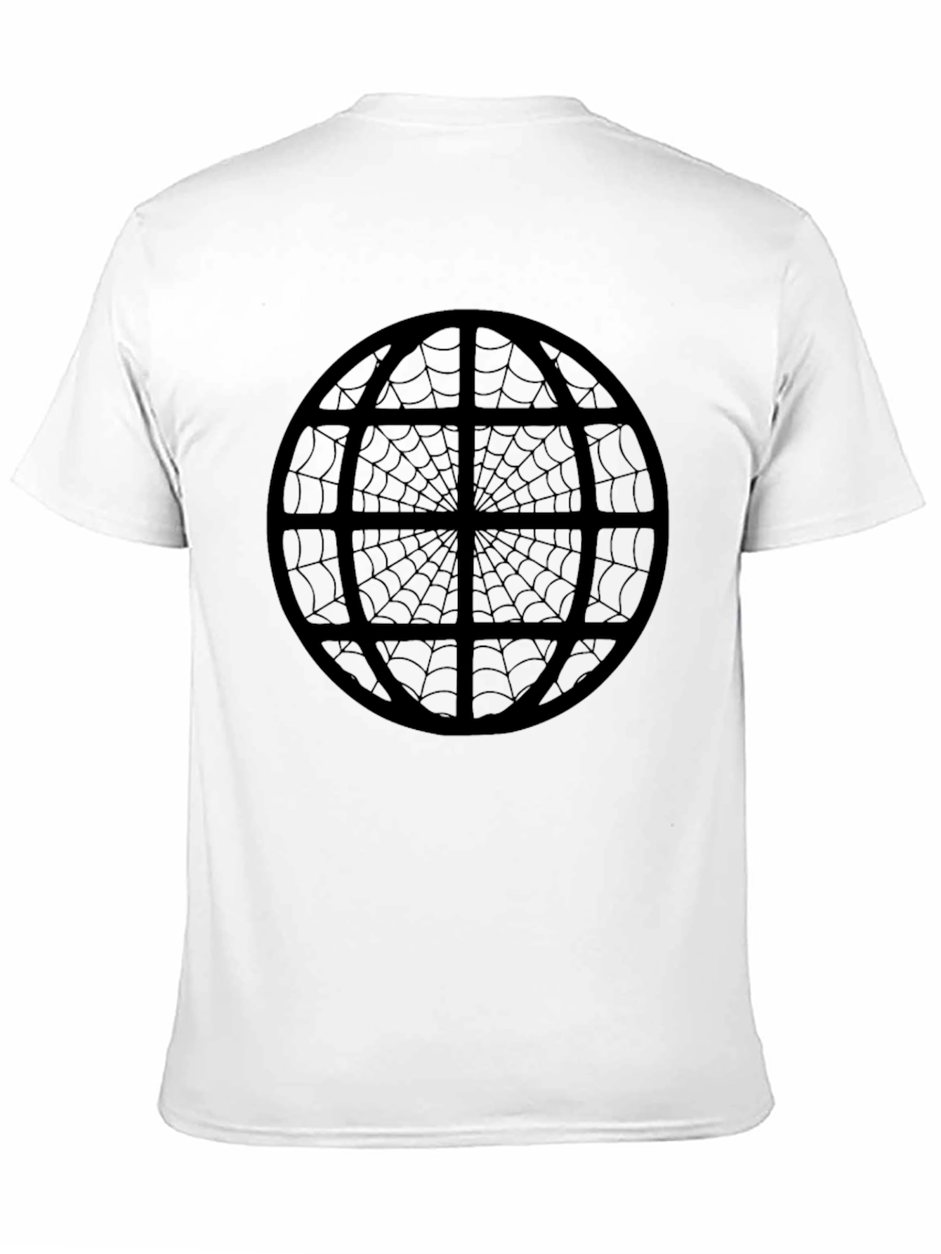 Black Spiderweb Globe Black T-Shirt - Unique Graphic Tee view 11