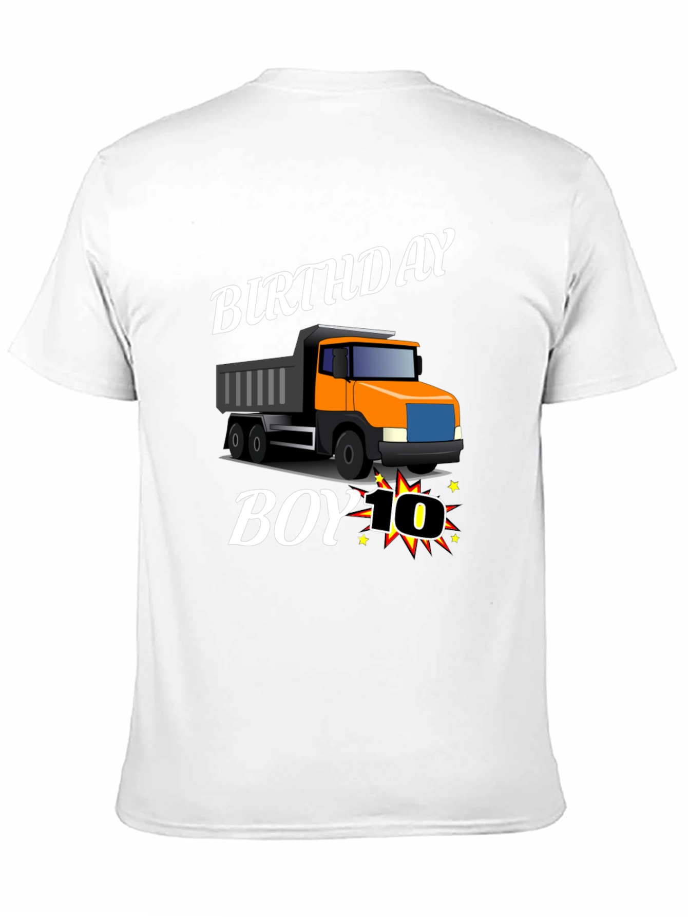 Black Birthday Boy Truck T-Shirt - Ten Years Old view 11