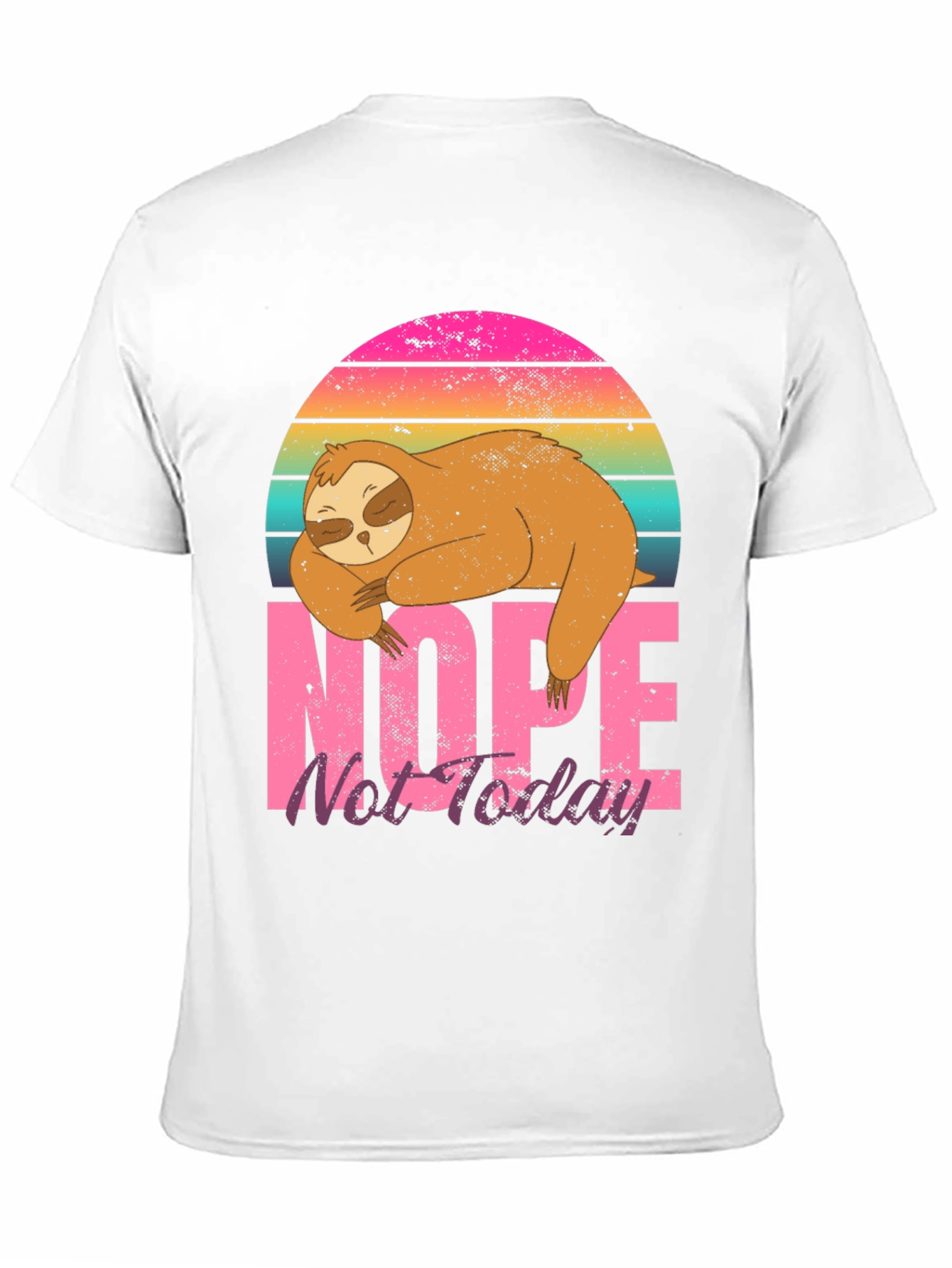 Black Nope Not Today Sloth Graphic T-Shirt view 11