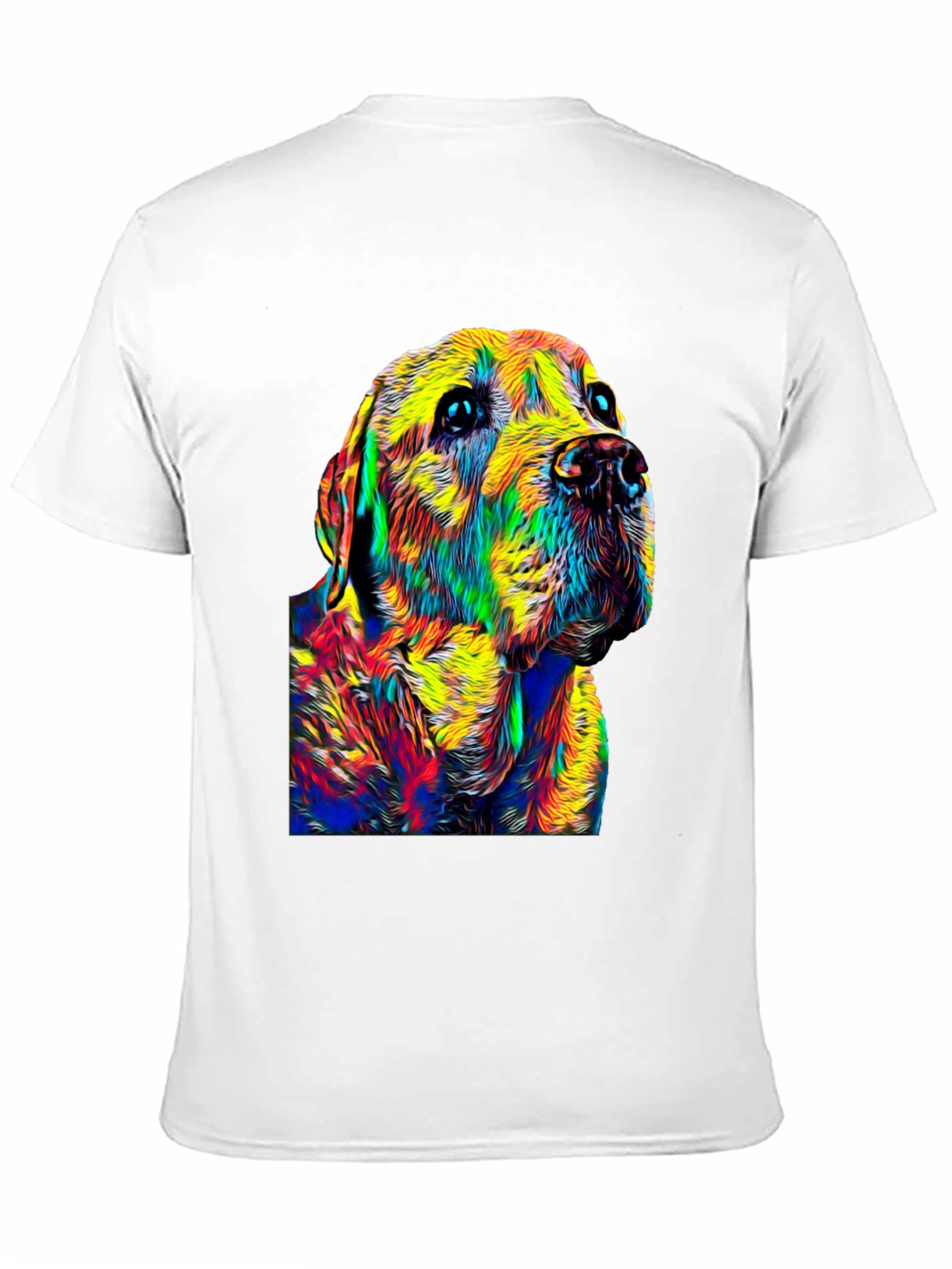 Black Colorful Dog Portrait Black T-Shirt view 11