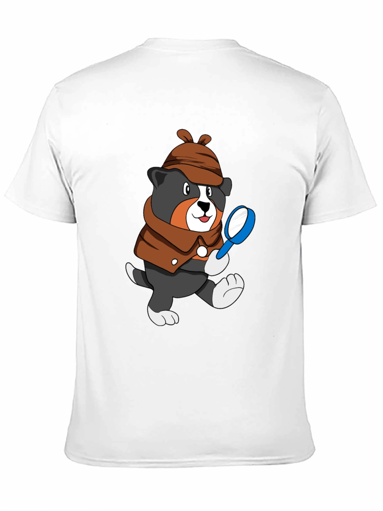 Black Detective Dog T-Shirt - Cartoon Puppy Sleuth Tee view 11