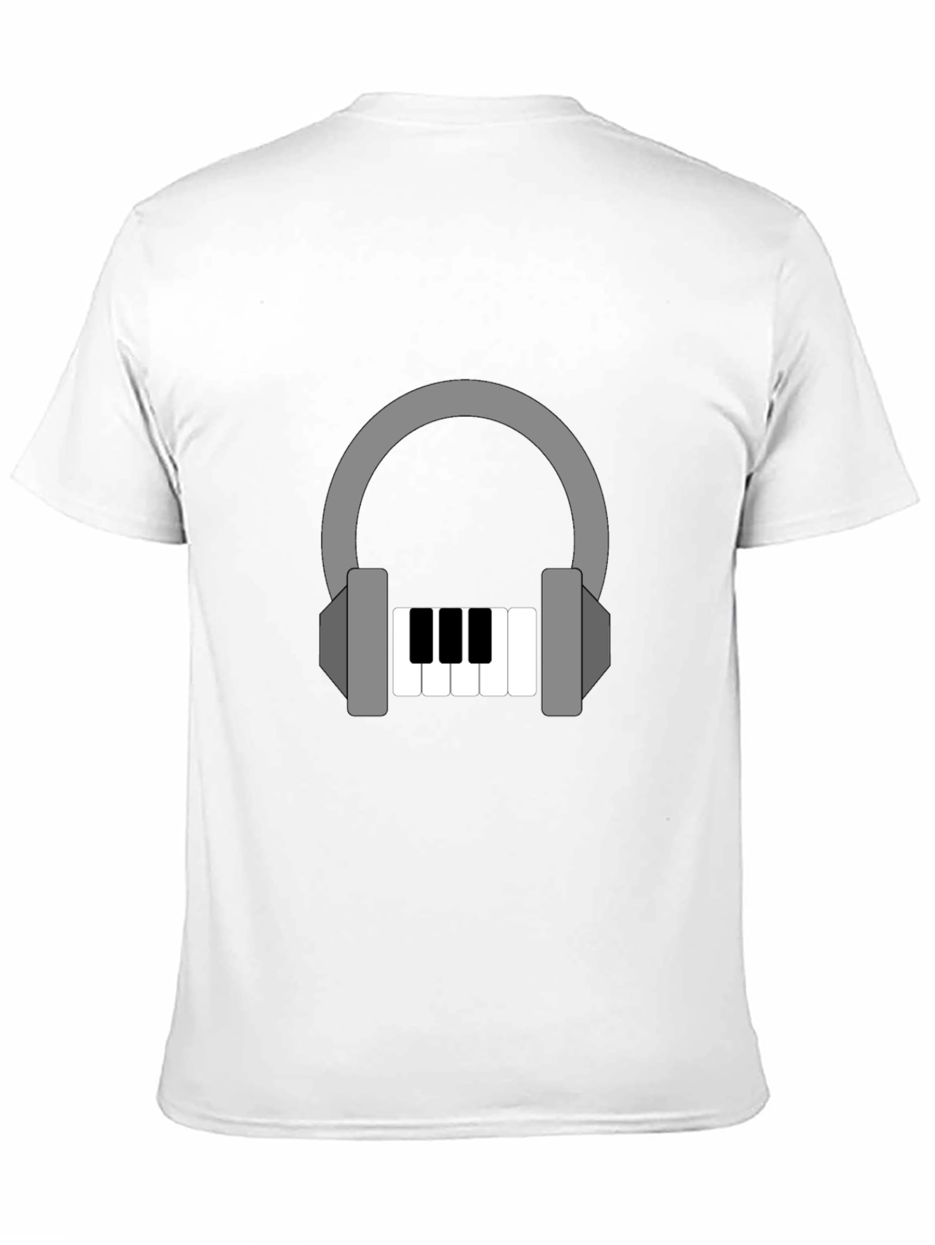 Black Headphone Piano Graphic Tee - Music Lover Shirt view 11