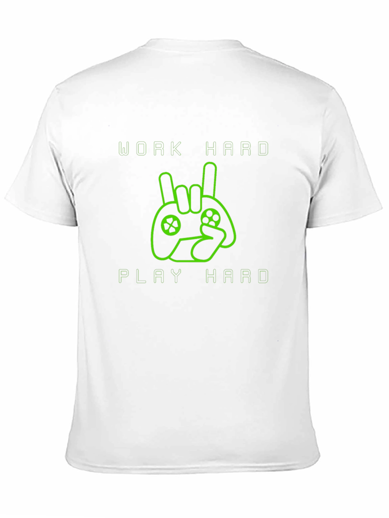 Black Work Hard Play Hard Gamer T-Shirt - Black view 11
