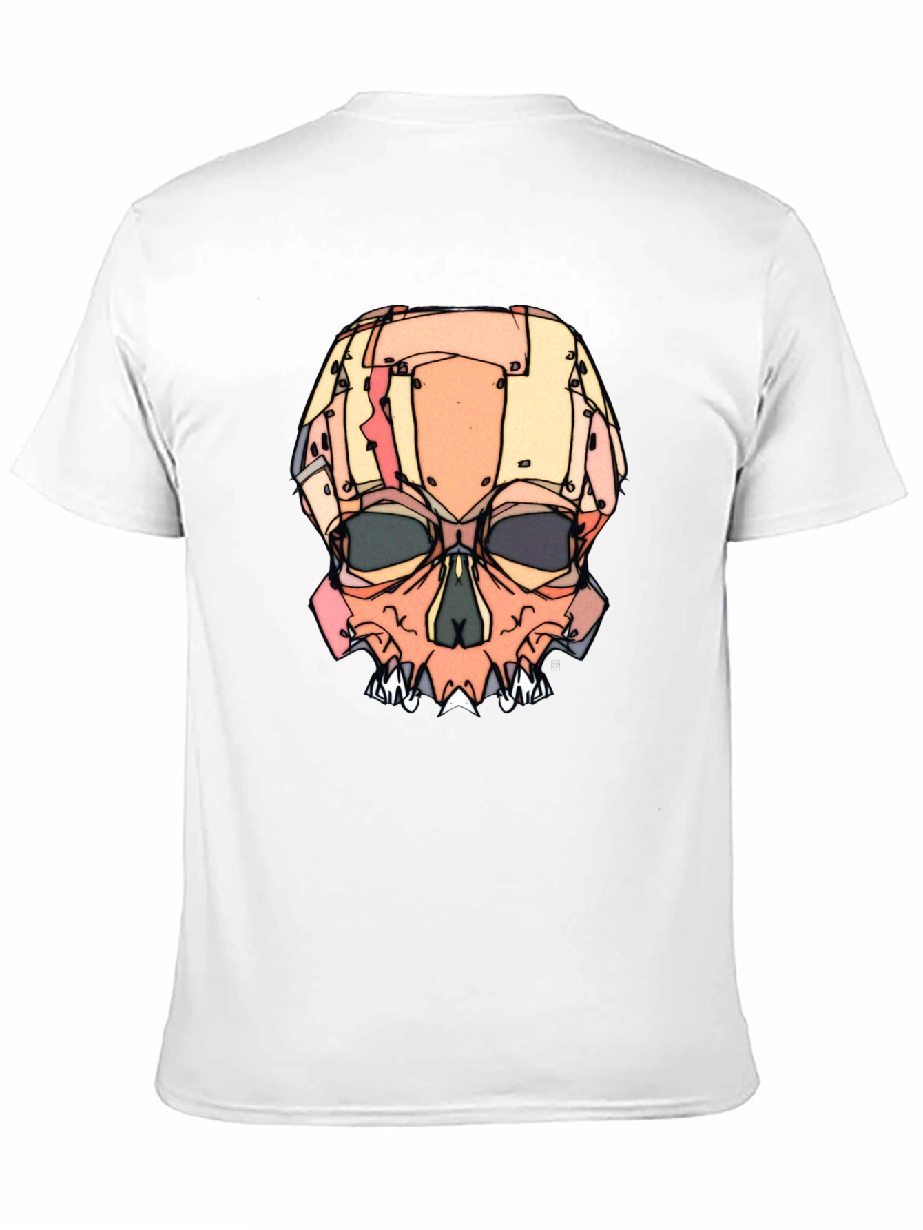 Black Abstract Skull Graphic T-Shirt view 11