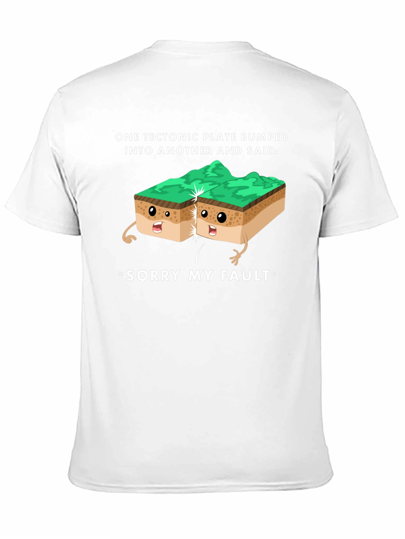 Black Funny Tectonic Plate Fault Apology Graphic Tee view 11