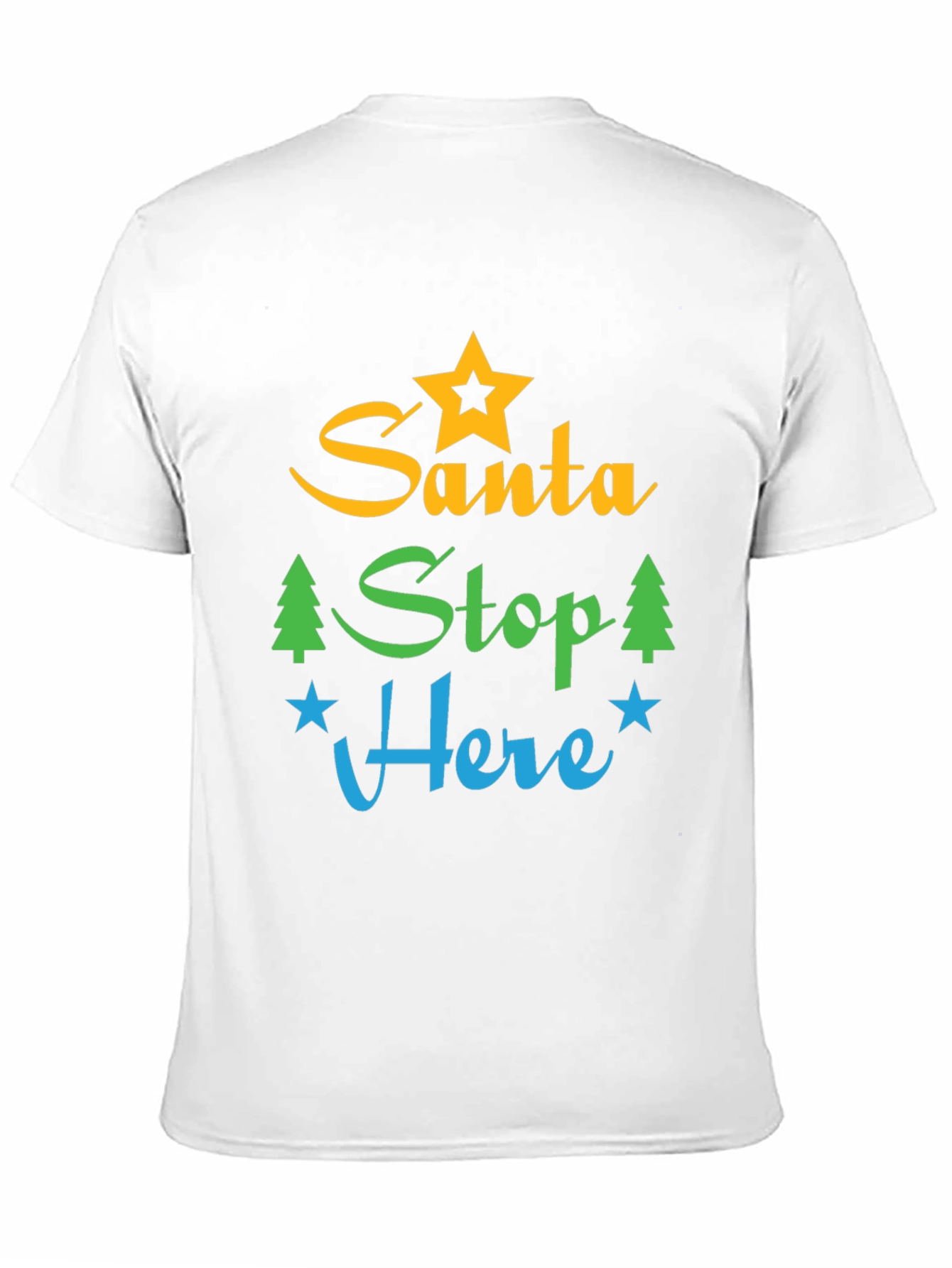 Black Santa Stop Here Graphic Tee - Festive Holiday Apparel view 11
