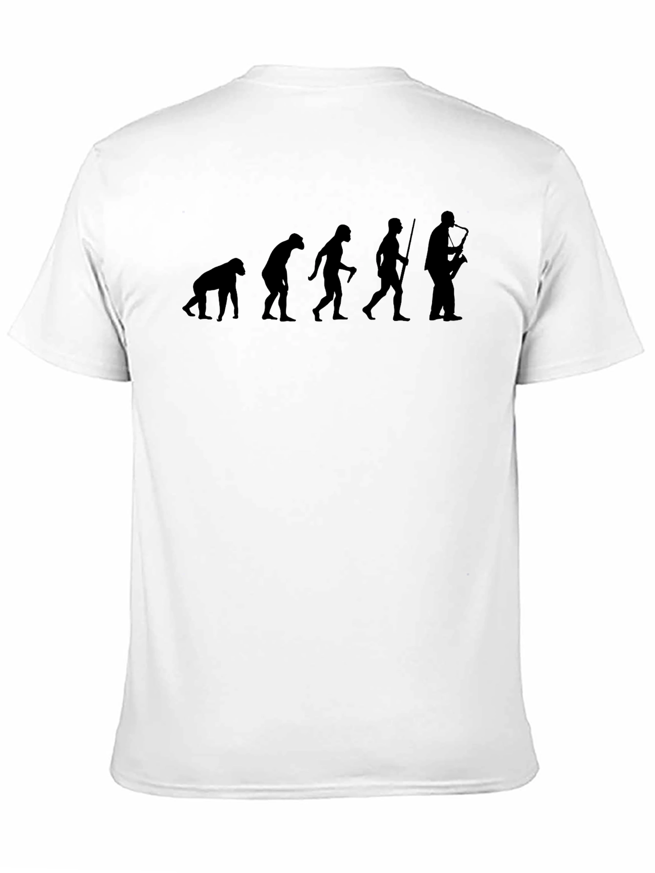 Black Evolution of Saxophone Player Tee - Black Cotton view 11