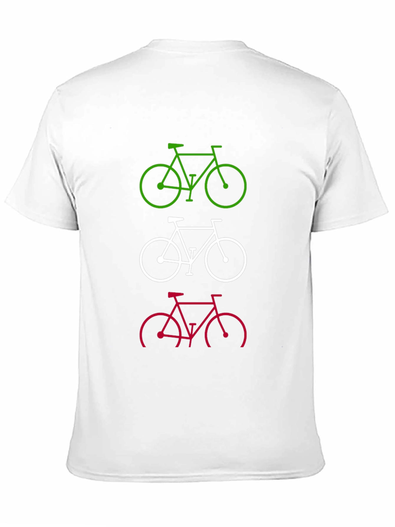 Black Bike Stack Tee - Green, White, Red Bicycles Graphic T-Shirt view 11