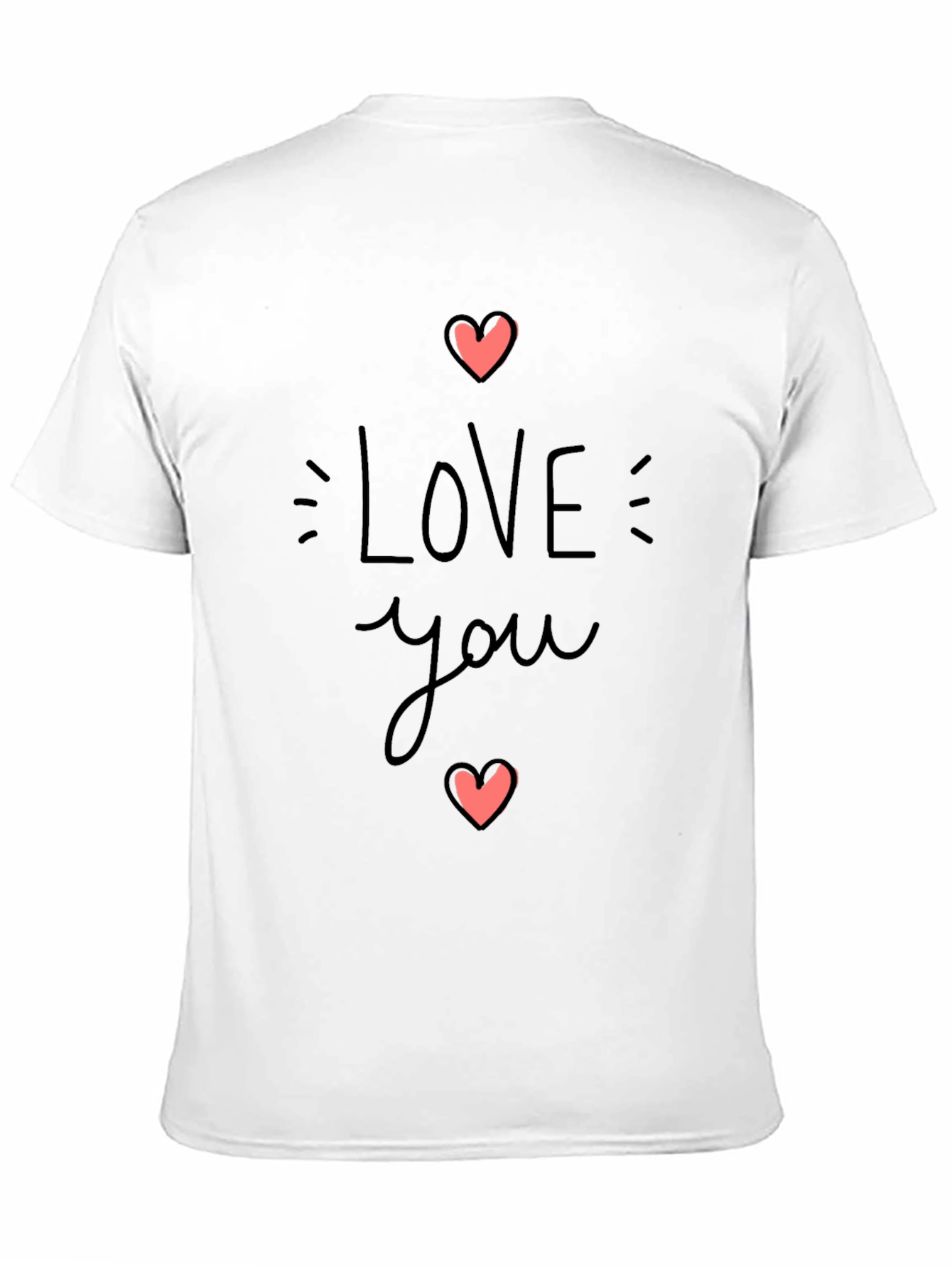 Black Love You Heart Graphic Black T-Shirt view 11