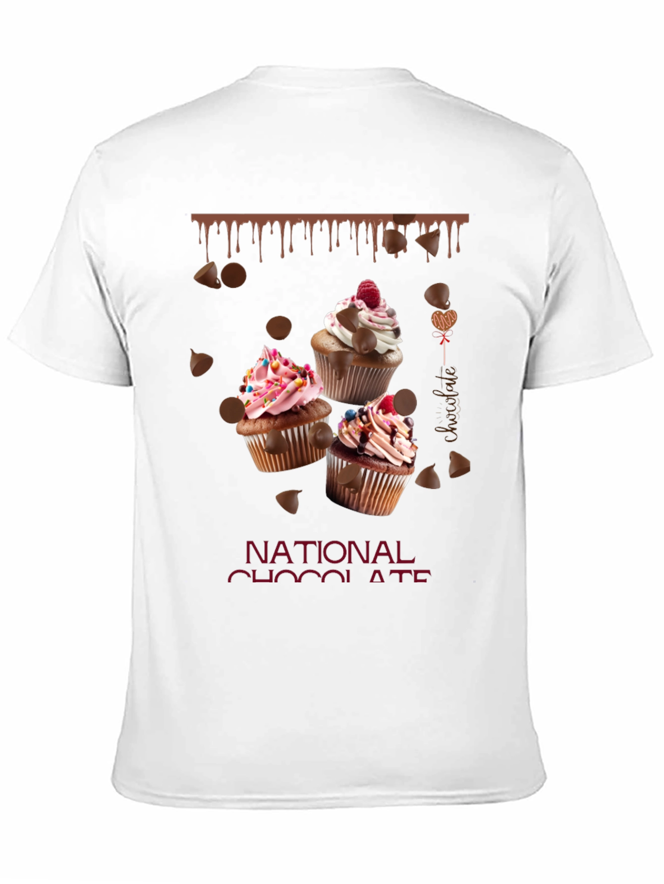 Black National Chocolate Day Cupcake T-Shirt view 11