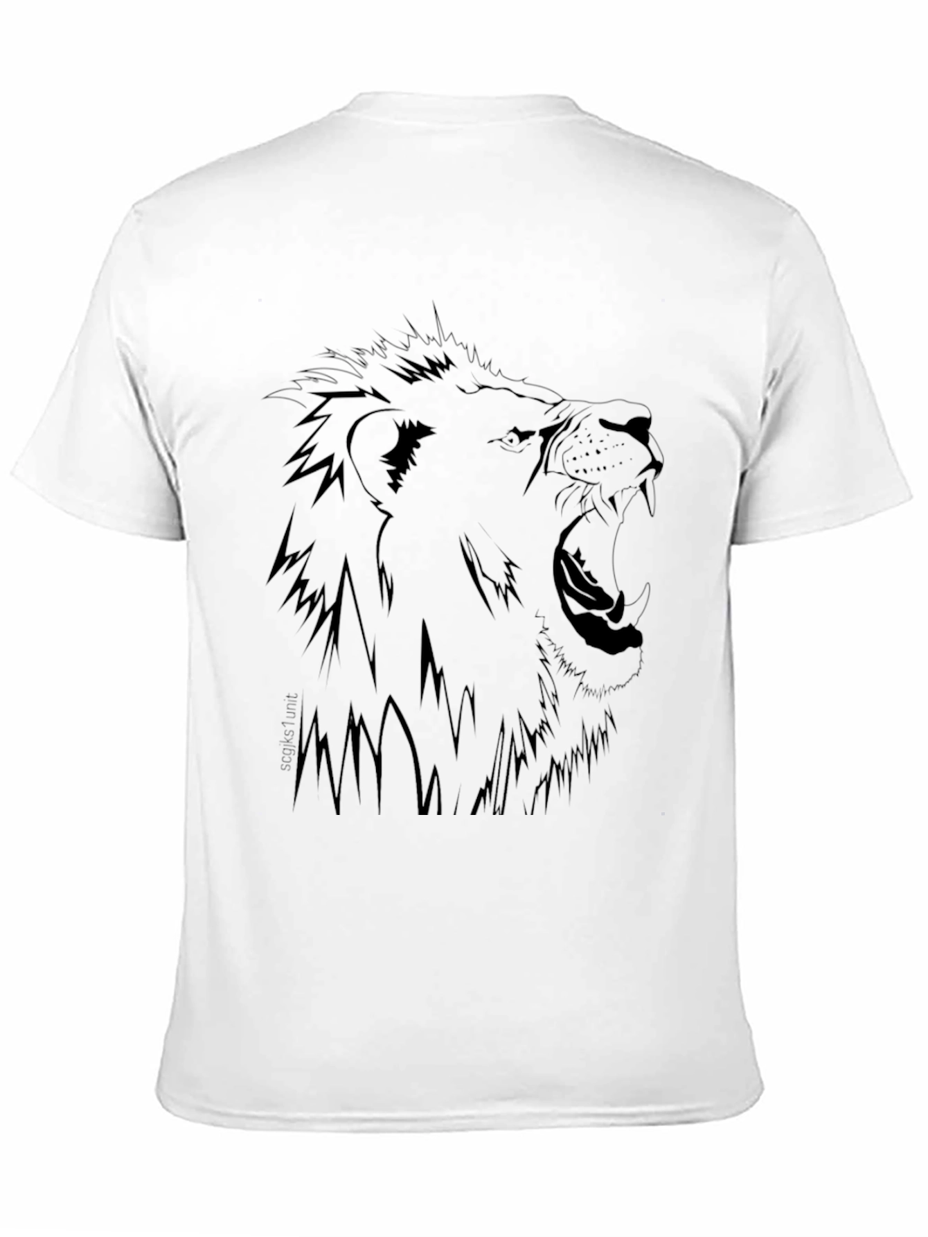 Black Lion Graphic Print Black T-Shirt view 11