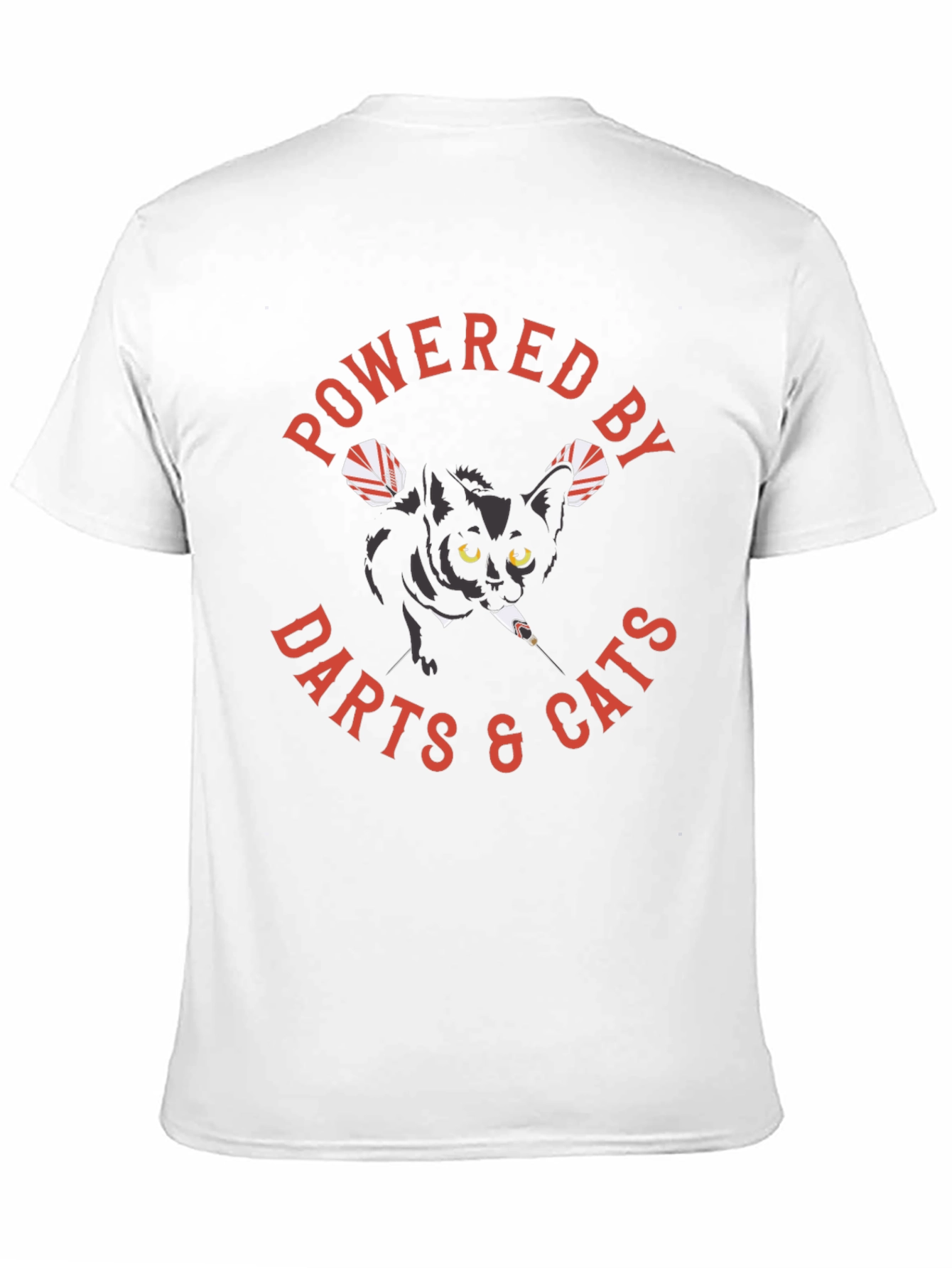 Black Powered by Darts & Cats Graphic Tee view 11