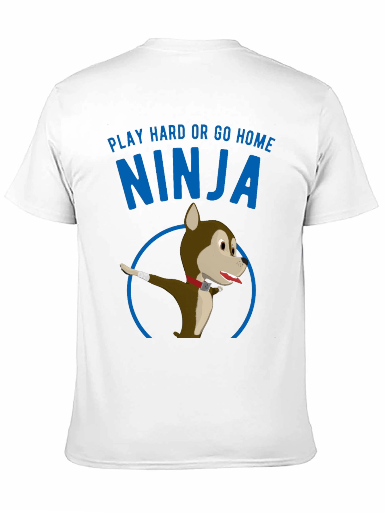 Black Play Hard Ninja Dog Graphic Tee view 11