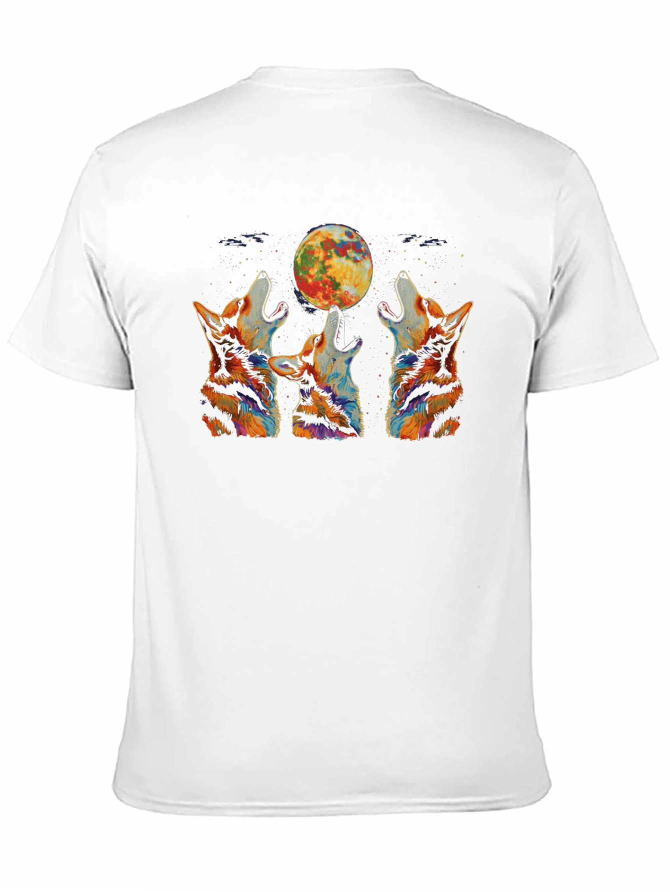 Black Wolf Moon Graphic Tee - Black Cotton T-Shirt view 11