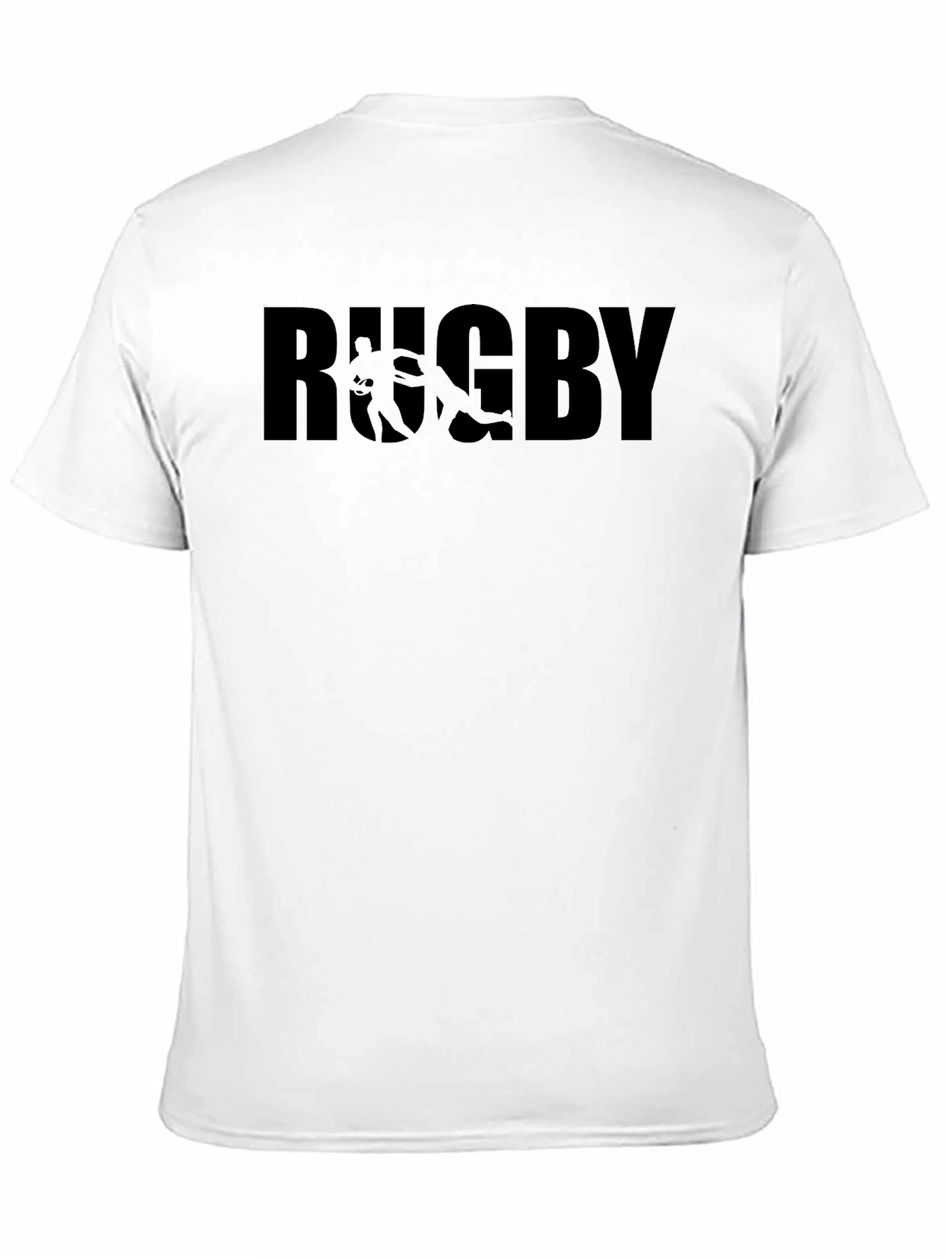 Black Rugby Graphic Tee - Black Cotton T-Shirt view 11