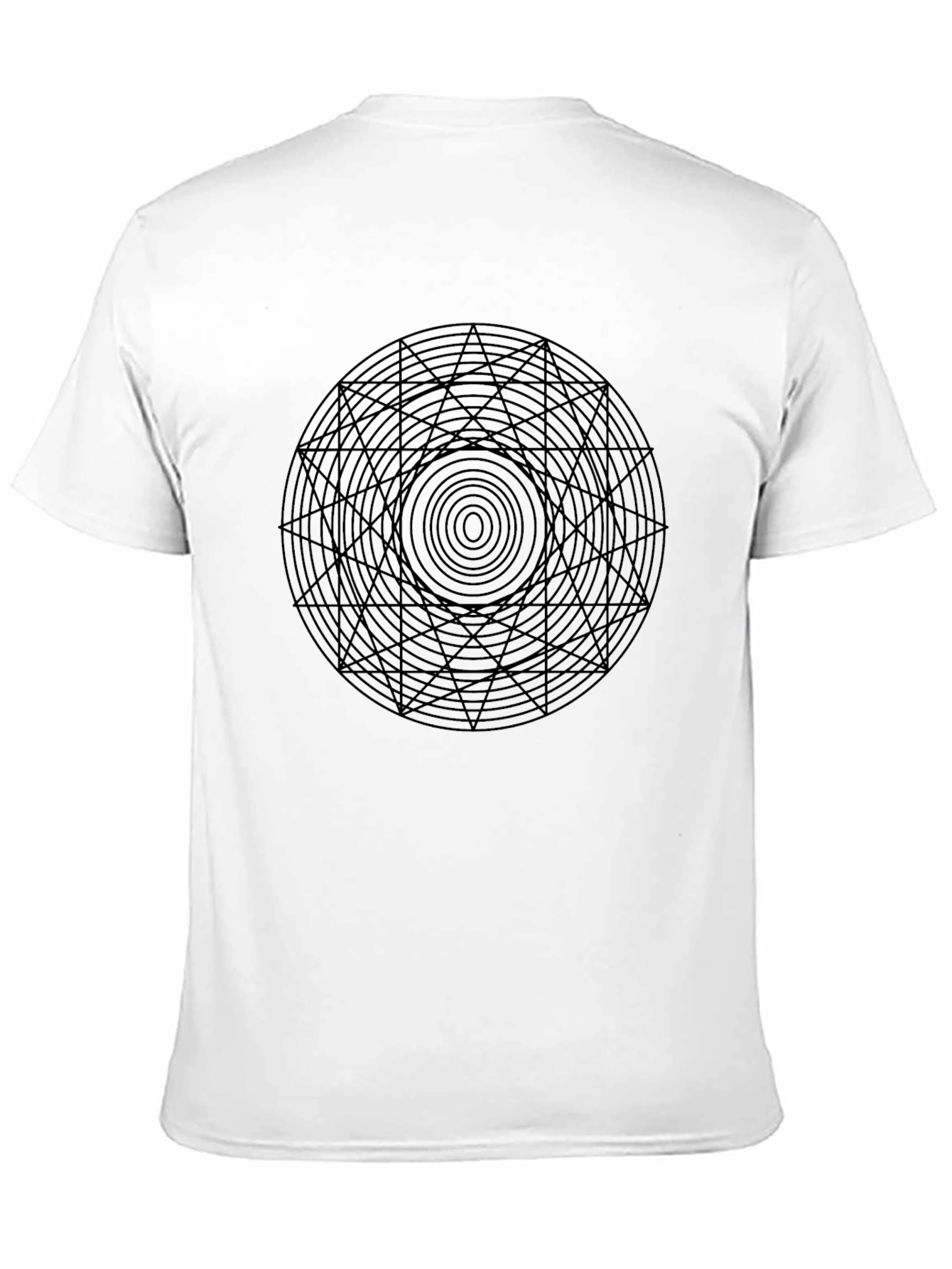 Black Geometric Circle Graphic T-Shirt - Black view 11