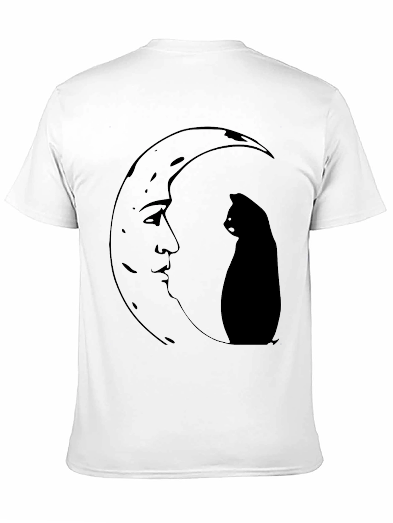 Black Moon Cat Graphic Tee - Black view 11