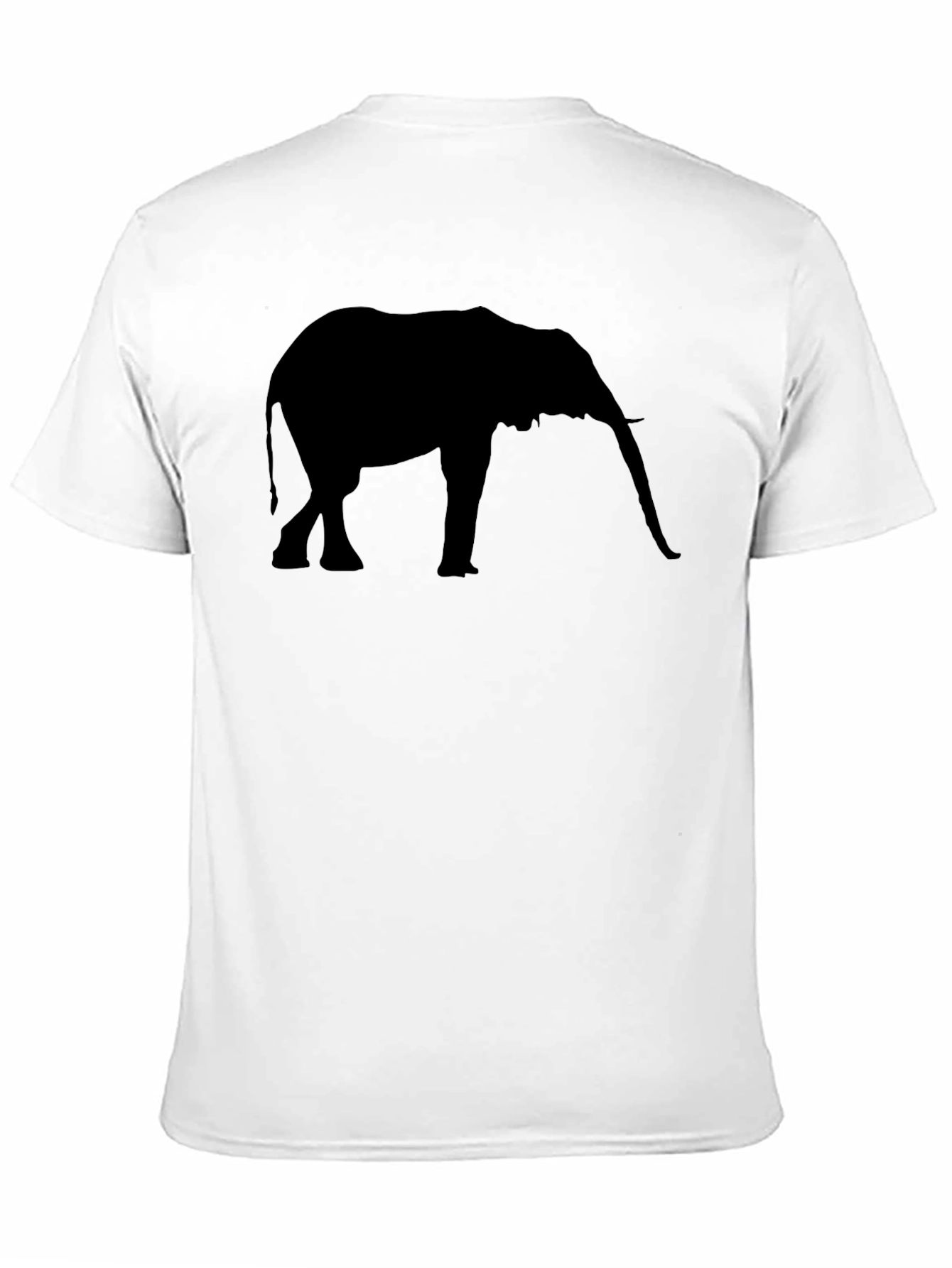 Black Elephant Silhouette Graphic Tee - Black Cotton T-Shirt view 11