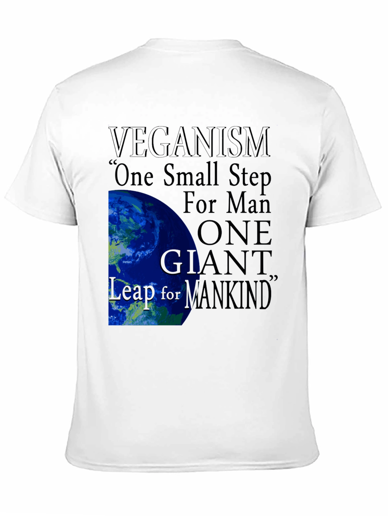 Black Veganism One Small Step Graphic Tee view 11