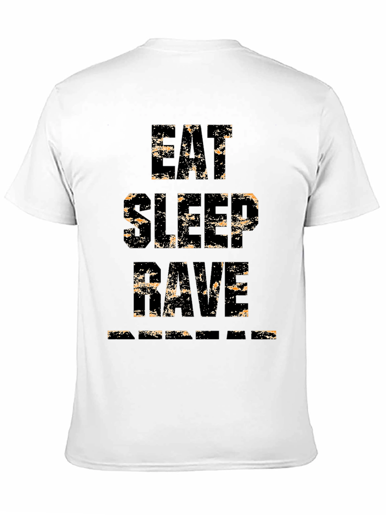 Black Eat Sleep Rave Repeat Men's Black Graphic T-Shirt view 11